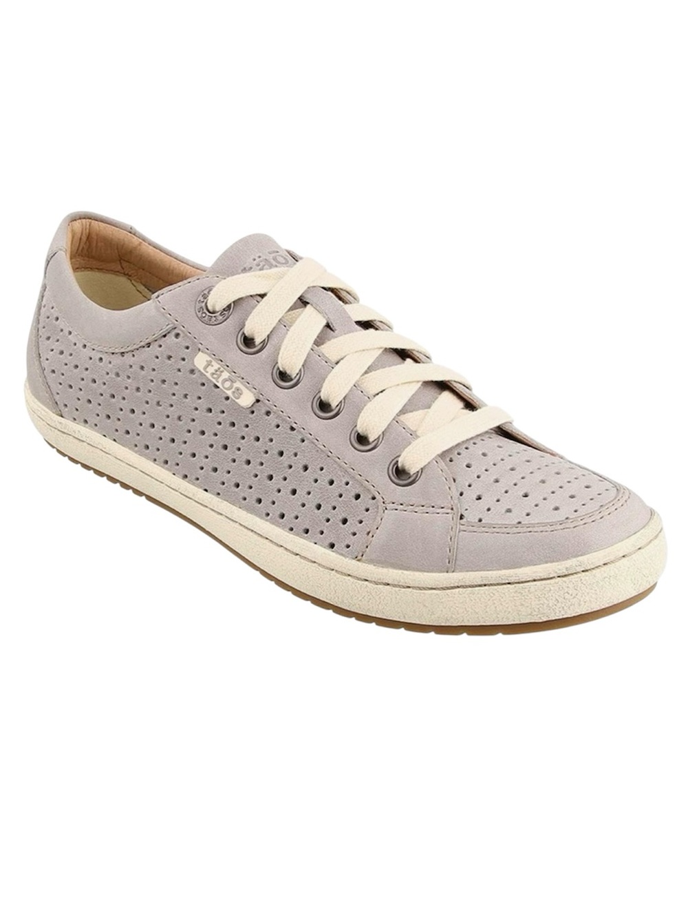 Taos Jester Gray Perforated Leather Sneakers Casual Comfy Weekend Walking